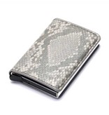Stuff Certified® Cartera con tarjetero RFID - Estuche de aluminio de cuero vintage con clip para billetes Gris