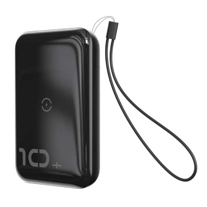 Cargador Inalámbrico Qi 10,000mAh & Power Bank - Batería de Emergencia Batería con Pantalla LED Negro