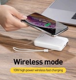 Baseus 10.000 mAh Qi Wireless Charger & Power Bank - Notfallbatterie Batterie mit LED-Bildschirm Schwarz