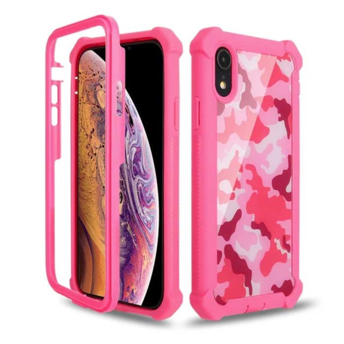 Stuff Certified® Samsung Galaxy S9 Bumper Case 360° Protection - Full Body Cover Armor Pink Camouflage