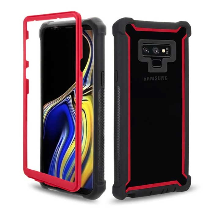 Samsung Galaxy S22 Bumper Case 360° Protection - Full Body Cover Armor Negro Rojo