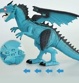 Stuff Certified® RC Ice Dragon avec télécommande - Infrarouge Contrôlable Jouet Dino Robot Bleu