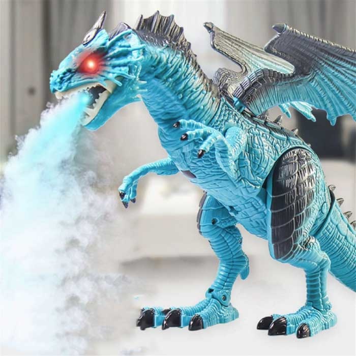 RC Ice Dragon con control remoto - Juguete controlable por infrarrojos Dino Robot Blue