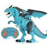 Stuff Certified® RC Ice Dragon with Remote Control - Infrared Controllable Toy Dino Robot Blue