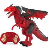 Stuff Certified® RC Fire Dragon avec télécommande - Infrarouge Contrôlable Jouet Dino Robot Rouge