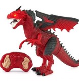 Stuff Certified® RC Fire Dragon z pilotem - Sterowana na podczerwień zabawka Dino Robot Red