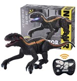 Stuff Certified® RC Dinosaur (Indominus Rex) with Remote Control - Controllable Toy Dino Robot Black