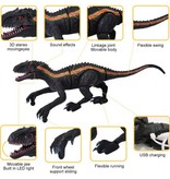 Stuff Certified® RC Dinozaur (Indominus Rex) z Pilotem - Sterowana Zabawka Dino Robot Czarny