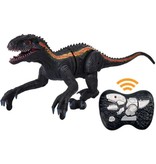 Stuff Certified® Dinosaure RC (Indominus Rex) avec télécommande - Jouet contrôlable Dino Robot Noir