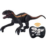 Stuff Certified® RC Dinosaur (Indominus Rex) with Remote Control - Controllable Toy Dino Robot Black