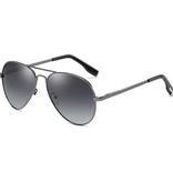 FUQIAN Classic Polarized Aviator Glasses - Metal Aviator Sunglasses UV400 Driving Glasses Black Gray