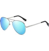 FUQIAN Klassische polarisierte Fliegerbrille - Metall-Fliegerbrille UV400-Fahrerbrille Schwarz Grau