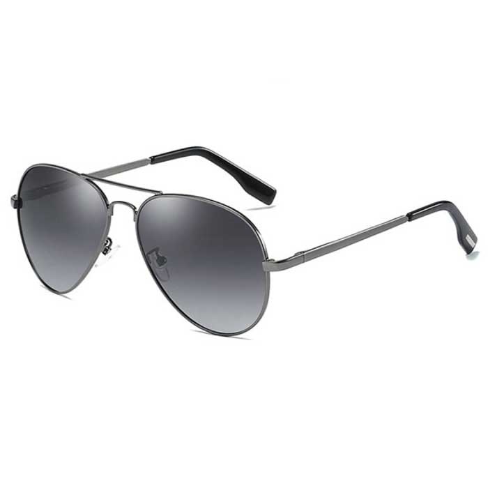 Klassische polarisierte Fliegerbrille - Metall-Fliegerbrille UV400-Fahrerbrille Grau