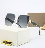 KARENHEATHER Ponadgabarytowe okulary przeciwsłoneczne bez oprawek dla kobiet - Designerskie kwadratowe okulary UV400 Shades Brown