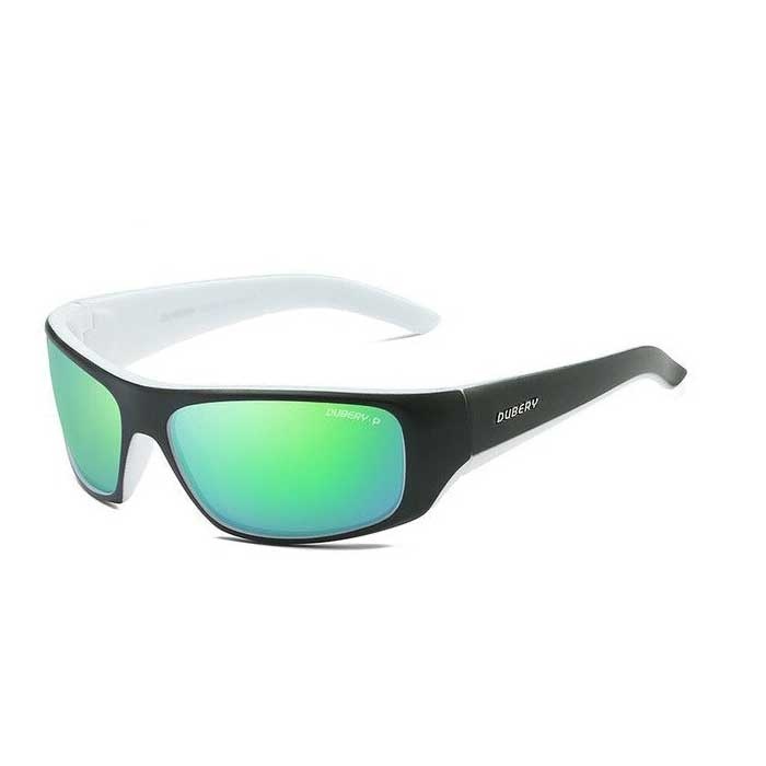 Polarized Sports Sunglasses for Men - Retro Sunglasses Driving Shades Green White