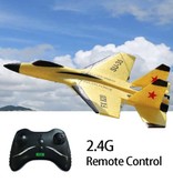 FX Aliante per jet da combattimento FX-620 RC con telecomando - Aeroplano giocattolo controllabile giallo