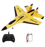 FX Aliante per jet da combattimento FX-620 RC con telecomando - Aeroplano giocattolo controllabile giallo