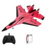 FX FX-620 RC Fighter Jet Glider with Remote Control - Controllable Toy Model Airplane Red