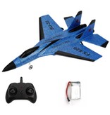 FX FX-620 RC Fighter Jet Glider with Remote Control - Controllable Toy Model Airplane Blue