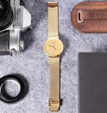 CAGARNY Luxury Crystal Quartz Watch for Men - Waterproof Wristwatch Stainless Steel White Minimal