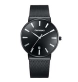CAGARNY Luxury Crystal Quartz Watch for Men - Waterproof Wristwatch Stainless Steel Black
