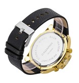 CAGARNY Reloj Militar Vintage para Hombre - Reloj de Pulsera de Cuarzo con Correa de Cuero Dorado