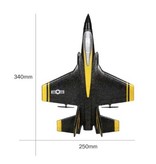 FX FX-635 RC Fighter Jet Glider with Remote Control - Controllable Toy Model Airplane Black