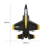 FX FX-635 RC Fighter Jet Szybowiec z pilotem — zdalnie sterowany model samolotu w kolorze czarnym
