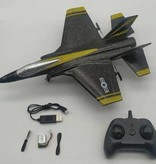 FX FX-635 RC Fighter Jet Glider met Afstandsbediening - Bestuurbaar Speelgoed Model Vliegtuig Zwart