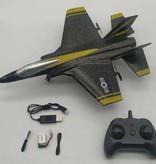 FX FX-635 RC Fighter Jet Glider with Remote Control - Controllable Toy Model Airplane Black