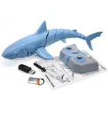 DZQ Lenkbarer Hai mit Fernbedienung - RC Spielzeugroboter Fisch Blau