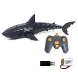 DZQ Steerable Mechanical Shark with Remote Control - RC Toy Robot Fish Black