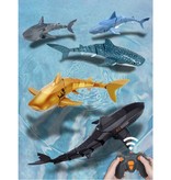 DZQ Steerable Mechanical Shark with Remote Control - RC Toy Robot Fish Blue