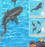 DZQ Steerable Mechanical Shark with Remote Control - RC Toy Robot Fish Blue