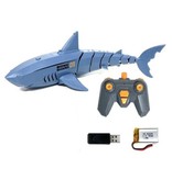 DZQ Lenkbarer mechanischer Hai mit Fernbedienung - RC Toy Robot Fish Blue