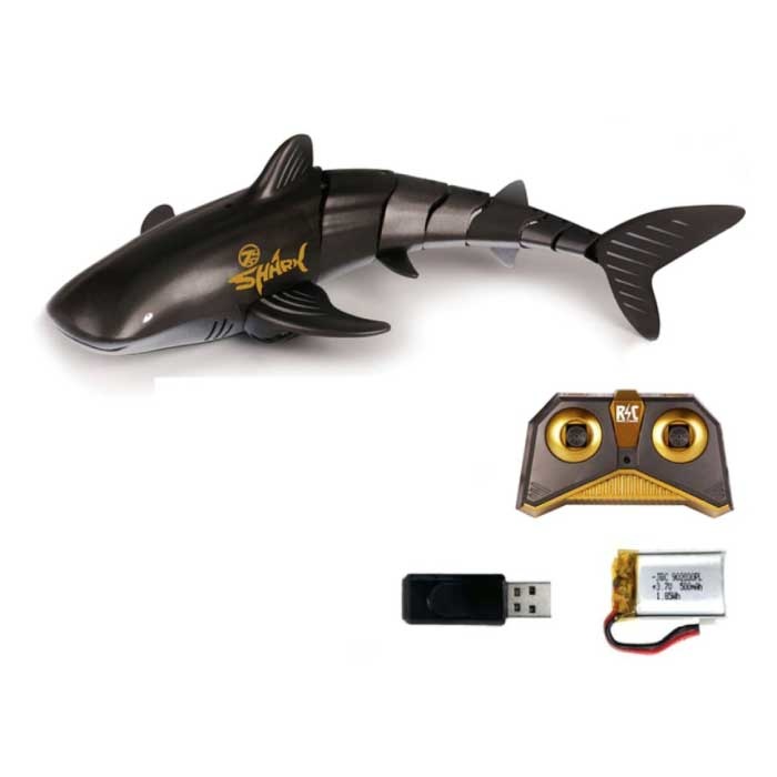 Requin Baleine Contrôlable avec Télécommande - RC Toy Robot Fish Noir