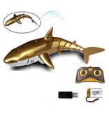 DZQ Controllable Shark with Remote Control - RC Toy Robot Fish Gold