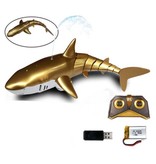 DZQ Tiburón controlable con control remoto - RC Toy Robot Fish Gold