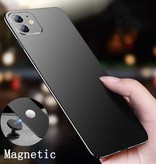 USLION iPhone 13 Pro Max Magnetyczne ultracienkie etui – twarde matowe etui – ciemnoniebieski
