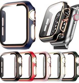 Stuff Certified® Plated Case for iWatch Series 38mm - Hard Bumper Case Cover Gold White