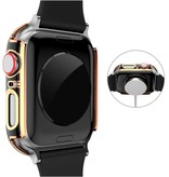 Stuff Certified® Boîtier plaqué pour iWatch Series 45 mm - Housse rigide pour pare-chocs Or Rouge