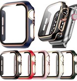 Stuff Certified® Plated Case for iWatch Series 44mm - Hard Bumper Case Cover Gold Red