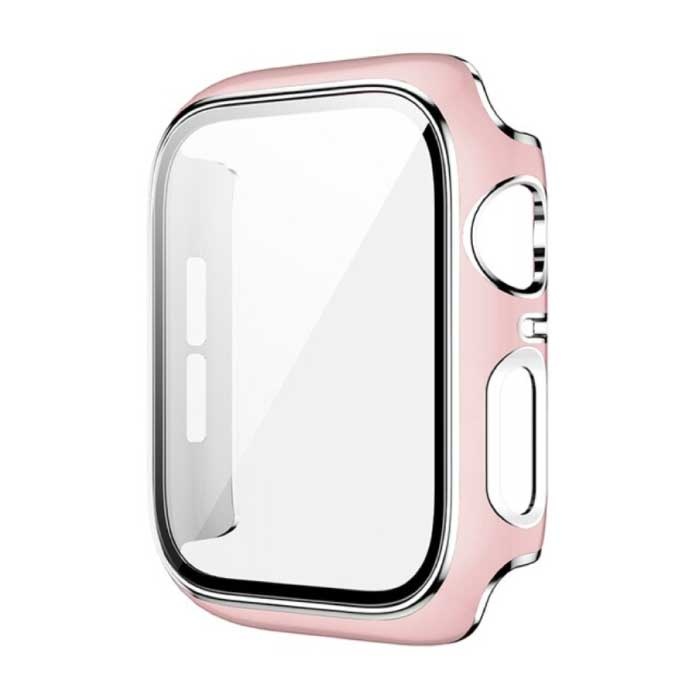 Stuff Certified® Plated Case for iWatch Series 38mm - Hard Bumper Case Cover Silver Pink