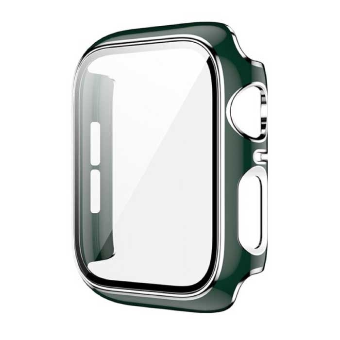 Platerowane etui do iWatch Series 38 mm - etui z twardym zderzakiem, srebrno-zielone