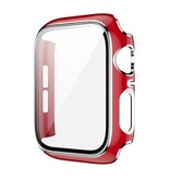 Stuff Certified® Estuche plateado para iWatch Series 38 mm - Estuche de parachoques rígido Cubierta plateada roja