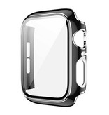 Stuff Certified® Boîtier plaqué pour iWatch Series 38 mm - Housse rigide pour pare-chocs Argent Noir