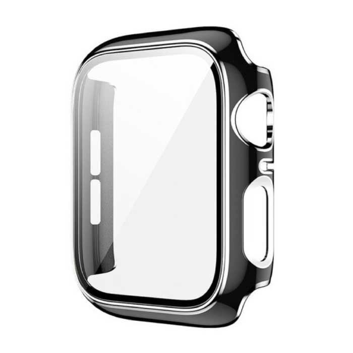 Plated Case for iWatch Series 44mm - Hard Bumper Case Cover Silver Black