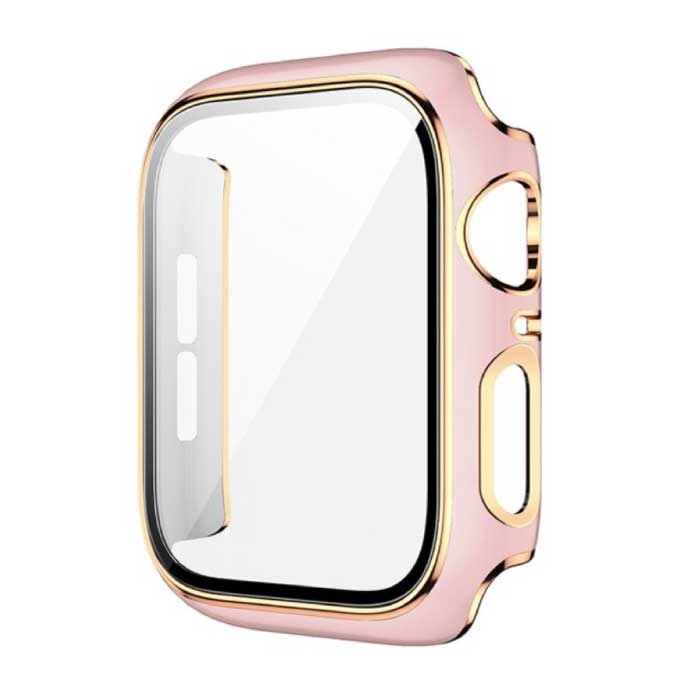 Estuche chapado para iWatch Series 38 mm - Estuche rígido tipo parachoques Gold Pink