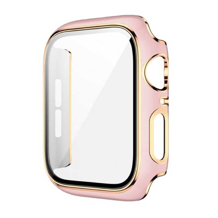 Stuff Certified® Plattiertes Gehäuse für iWatch Series 40mm - Hard Bumper Case Cover Gold Pink