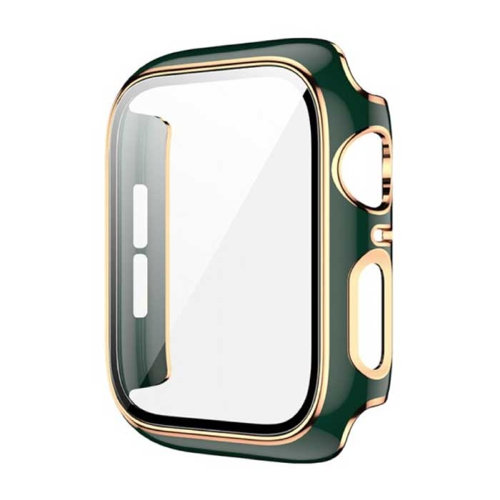 Boîtier plaqué pour iWatch Series 38 mm - Housse rigide pour pare-chocs Or Vert